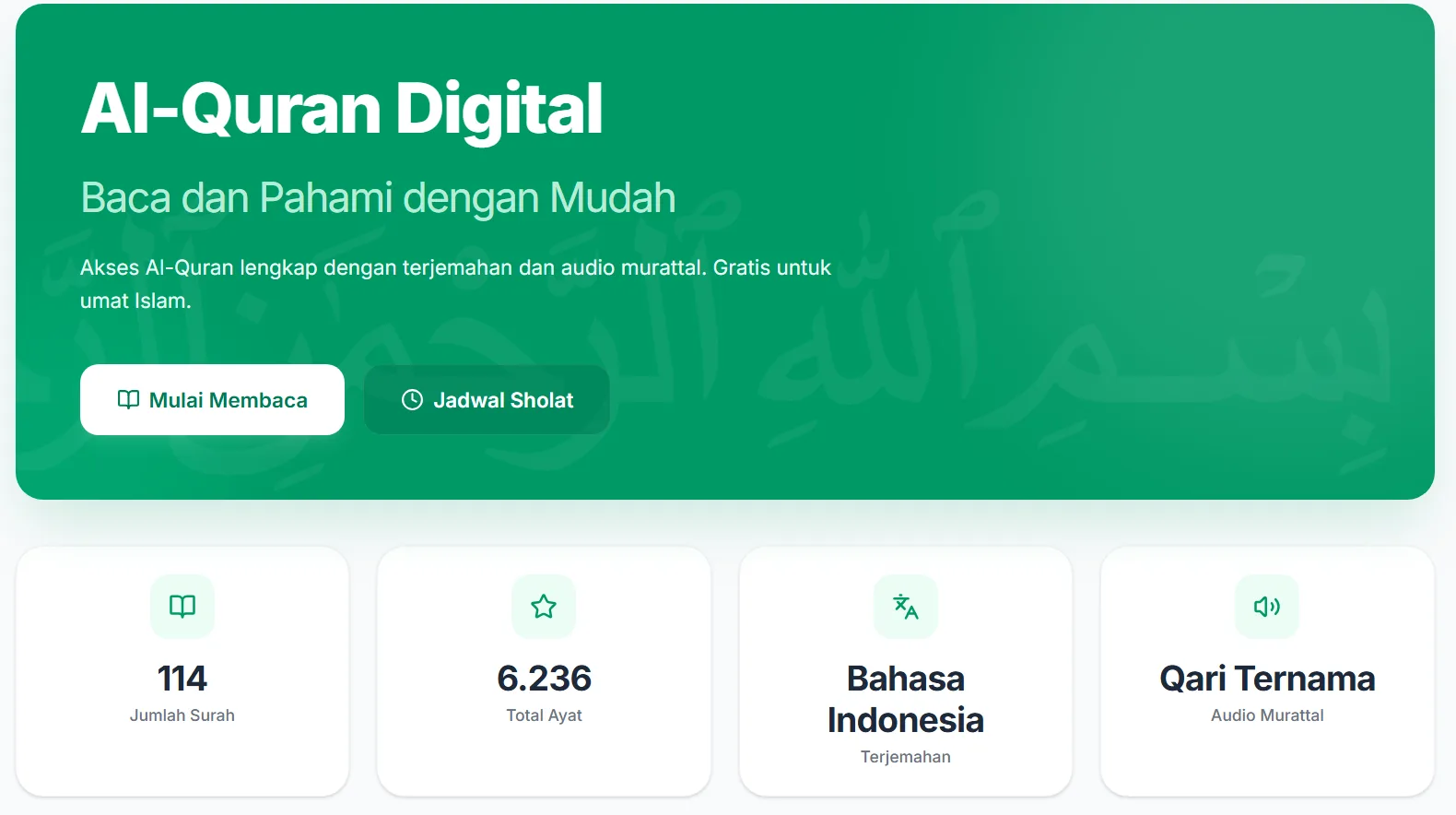 MuslimVerse, Al-Quran Digital Gratis yang Ringkas untuk Baca, Terjemahan, dan Audio Murattal