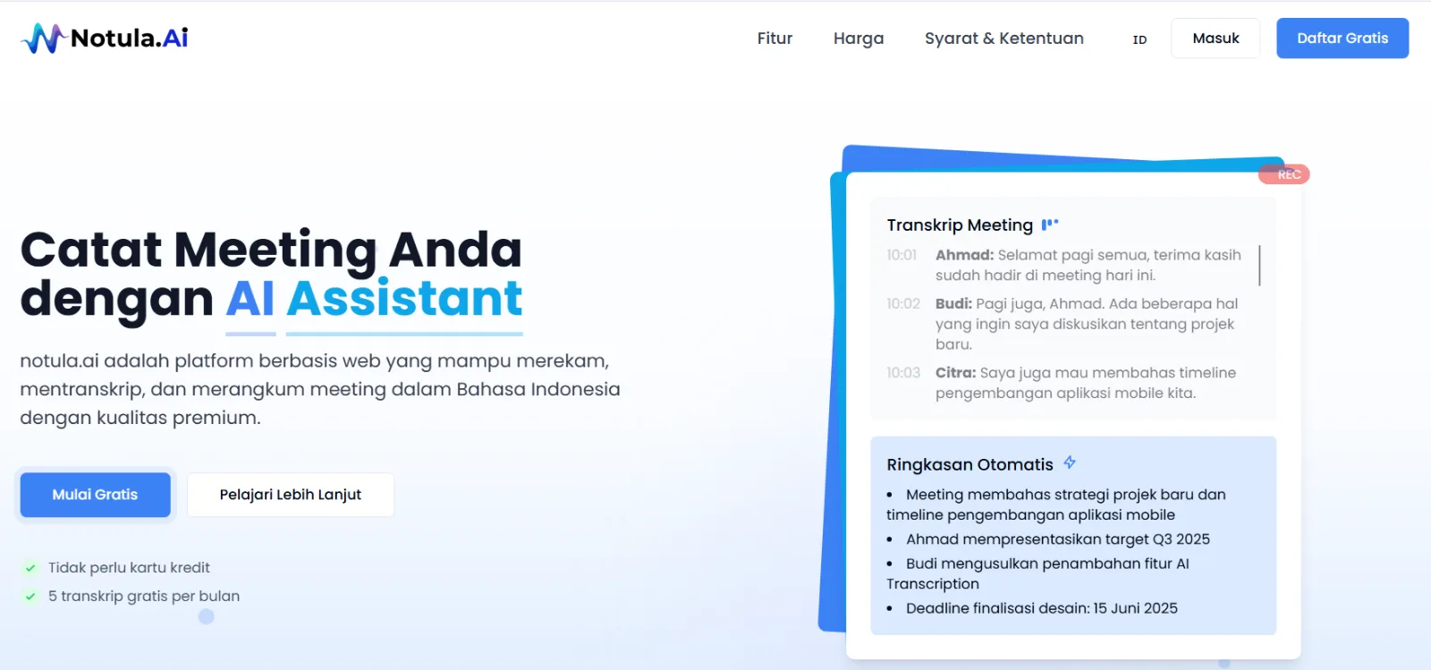 Notula.ai: Transkrip Meeting Otomatis yang Paham Bahasa Indonesia